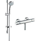 Hansgrohe Croma 100 HP Rear-Fed Exposed Chrome Thermostatic Mixer Shower