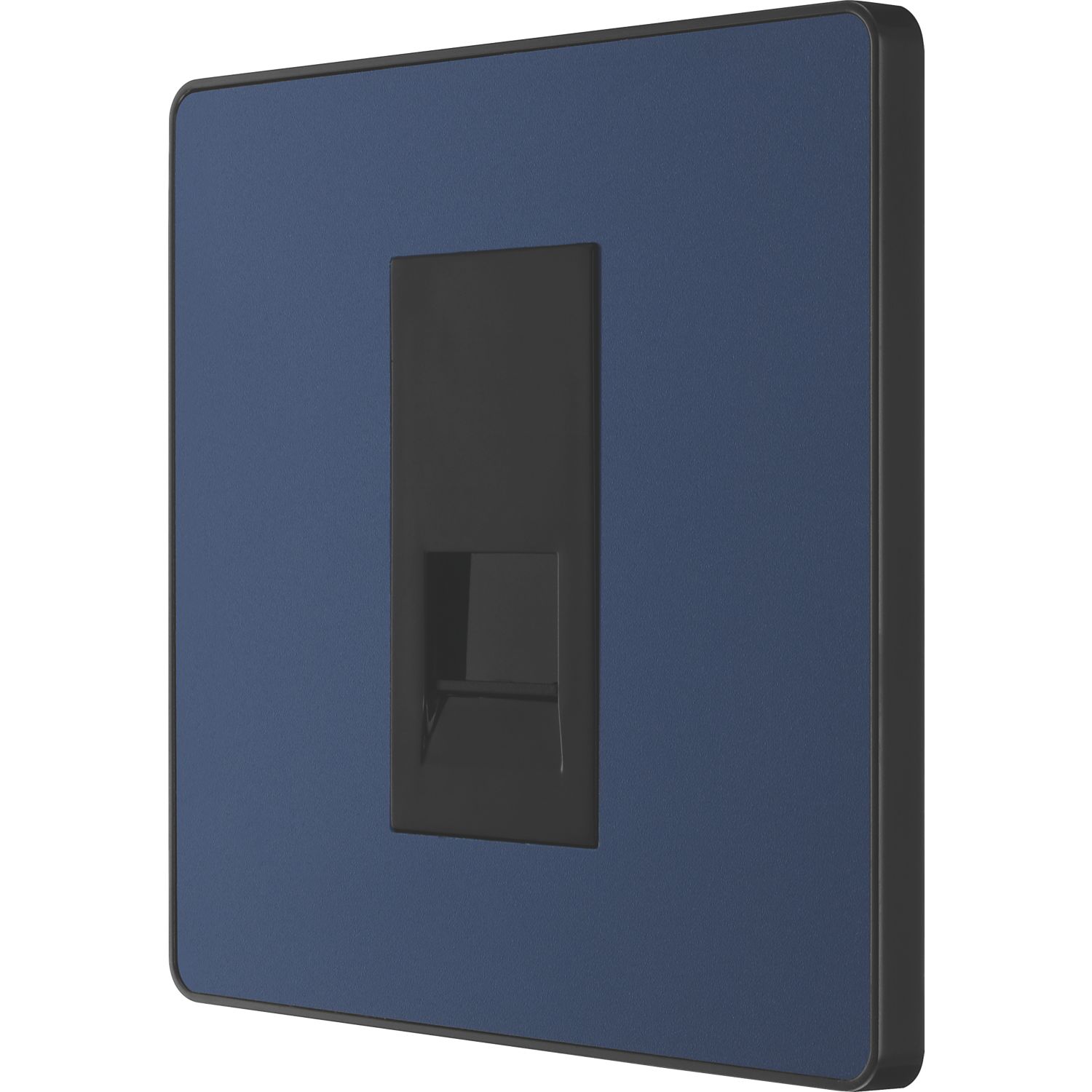 British General Evolve 1-Gang Slave Telephone Socket Blue with Black Inserts (481RF)
