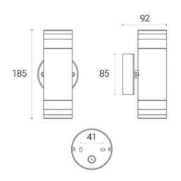4lite Marinus Outdoor IP44 Up/Down Wall Light Anthracite