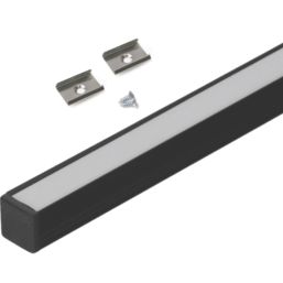 VEW Aluminium Smart Surface Mounted Profile Kit Black 1m