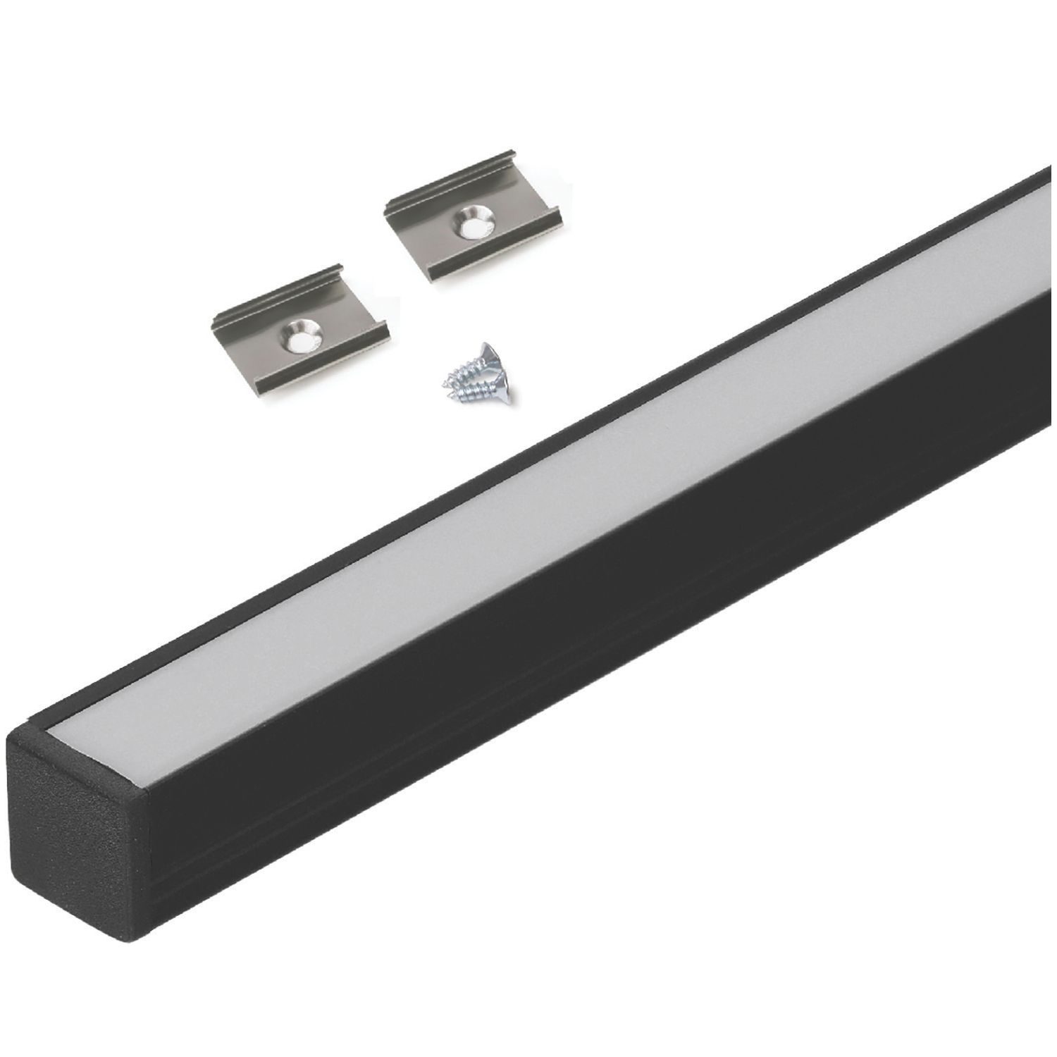 VEW Aluminium Smart Surface Mounted Profile Kit Black 1m (481TW)