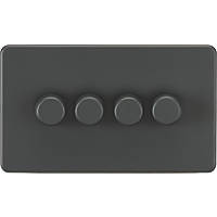 Knightsbridge SF2184AT 4-Gang 2-Way LED Dimmer Switch  Anthracite