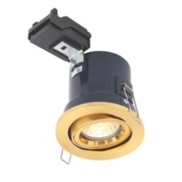 Electralite Yate Adjustable  Fire Rated Downlights Brass 10 Pack
