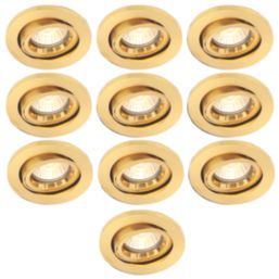 Electralite Yate Adjustable  Fire Rated Downlights Brass 10 Pack