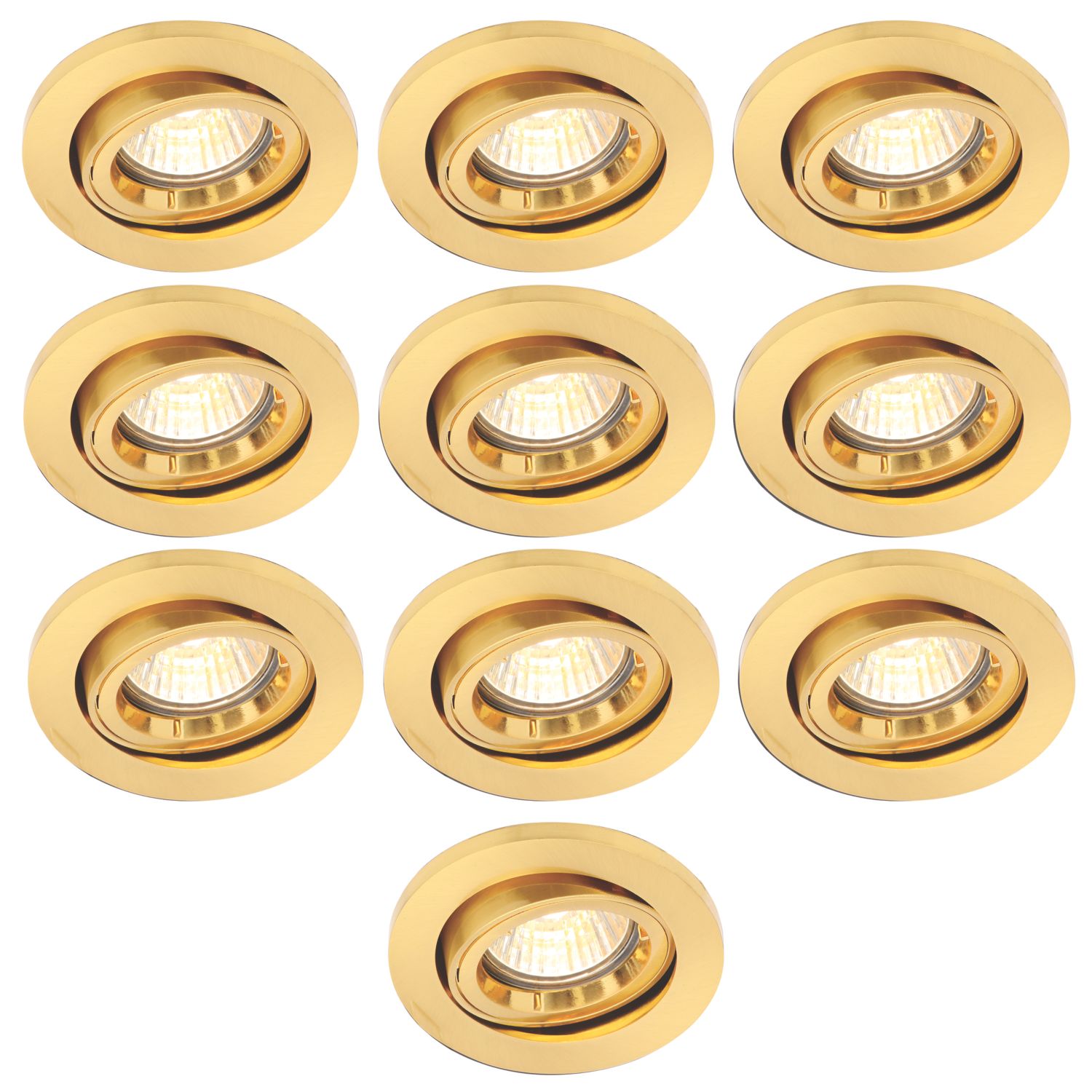 Electralite Yate Adjustable Fire Rated Downlights Brass 10 Pack (481VH)