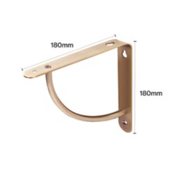 Essentials Cove Shelf Brackets Brushed Brass 180mm x 180mm 4 Pack