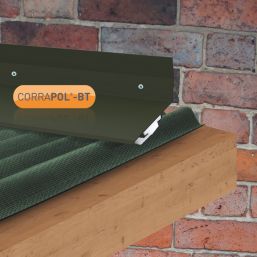 Corrapol-BT Rock n Lock Aluminium Wall Top Flashing Green 165 x 90mm x 3m