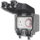 British General  IP66 13A 1-Gang Weatherproof Outdoor Unswitched Time-Controlled Socket
