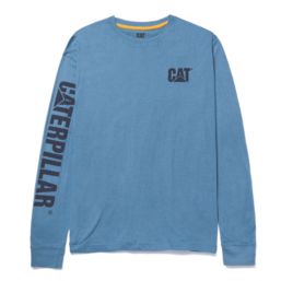CAT Trademark Banner Long Sleeve T-Shirt Green 3X Large 50" Chest