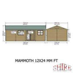 Shire  23' 6" x 12' (Nominal) Apex Tongue & Groove Timber Workshop with Assembly