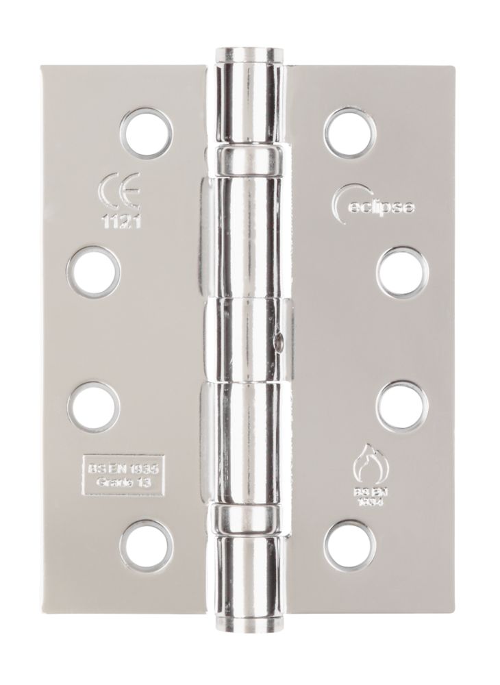 Eclipse Polished Chrome Grade 13 Fire Rated Ball Bearing Hinges 102mm x