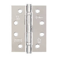 Eclipse Polished Chrome Grade 13 Fire Rated Ball Bearing Hinge 102 x 76mm 2 Pack