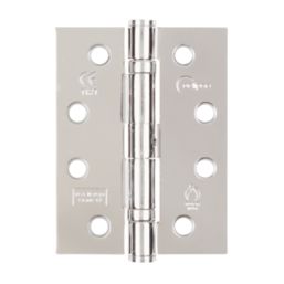 Eclipse  Polished Chrome Grade 13 Fire Rated Ball Bearing Hinges 102mm x 76mm 2 Pack