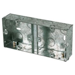 Appleby  1 + 1-Gang Galvanised Steel  Knockout Box 35mm