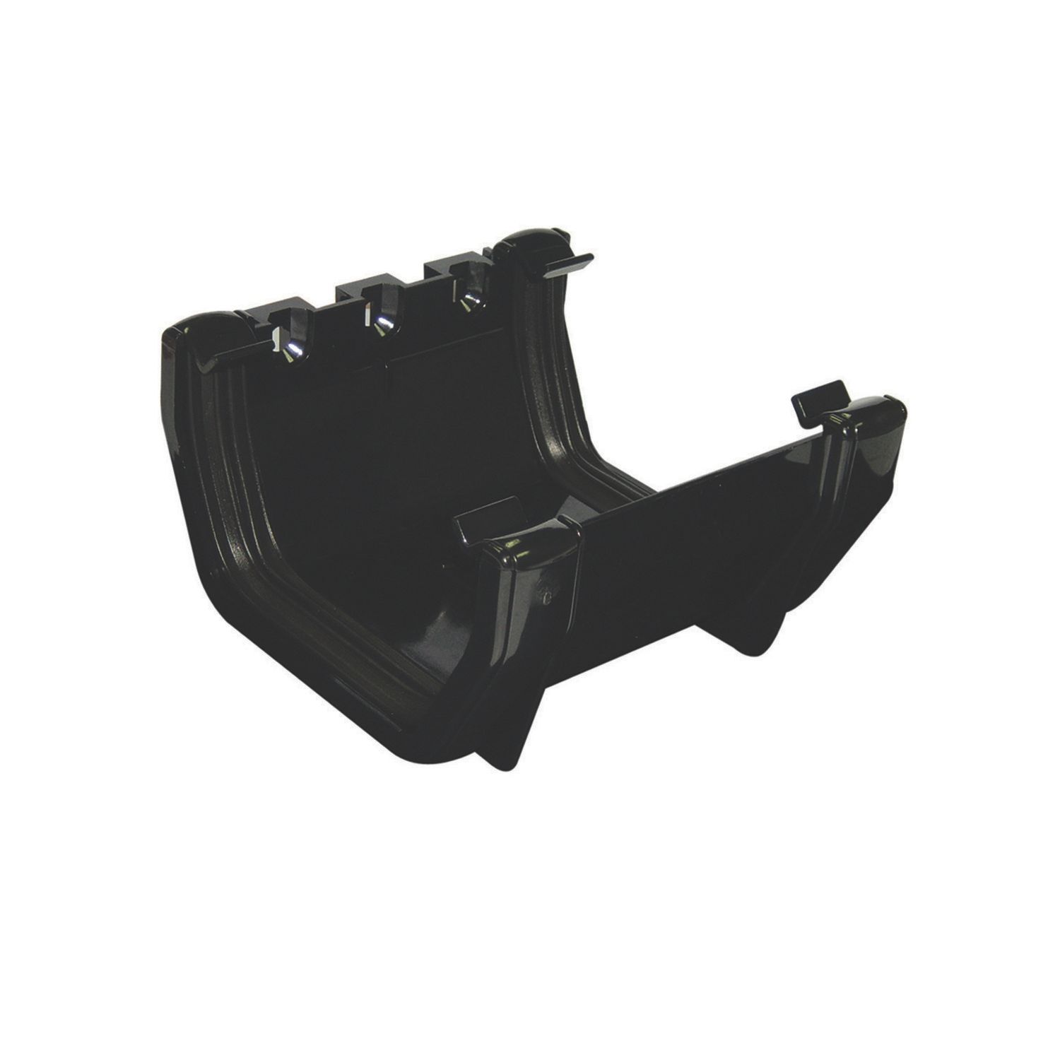FloPlast uPVC Square Gutter Union Bracket Black 114mm (48252)
