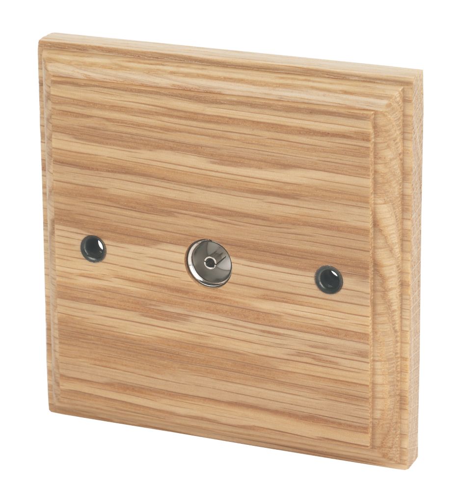 Varilight  1-Gang Coaxial TV Socket Classic Oak