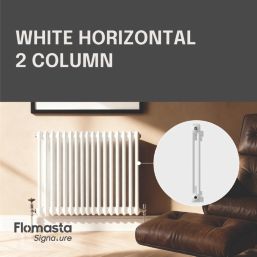 Flomasta 600mm x 785mm 2732BTU White Horizontal 2 Column Radiator