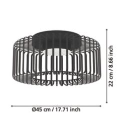 Eglo Ginestrone-Z RGB & White LED Ceiling Light Black 22W 2450lm