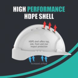 JSP Baseworker Safety Helmet with Chinstrap White