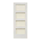 4-Clear Light Primed White Wooden Shaker Internal Door 1981mm x 762mm
