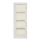 4-Clear Light Primed White Wooden Shaker Internal Door 1981mm x 762mm