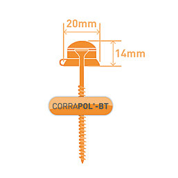 Corrapol-BT  Screw Cap Fixings Black 60mm x 20mm 50 Pack