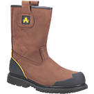 Amblers FS223 Metal Free  Safety Rigger Boots Brown Size 6