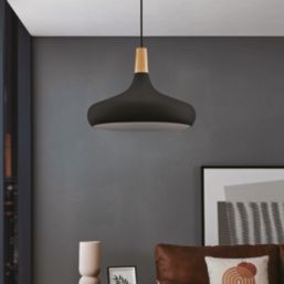 Eglo Sabinar 40cm Single Pendant Light Black/Brown