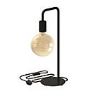 Calex  LED Table Lamp with Gold G125 Bulb Black 3.8W 250lm