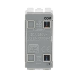 British General Nexus Metal Grid 20A 1-Way Grid Retractive Switch Module 'Press' Polished Chrome