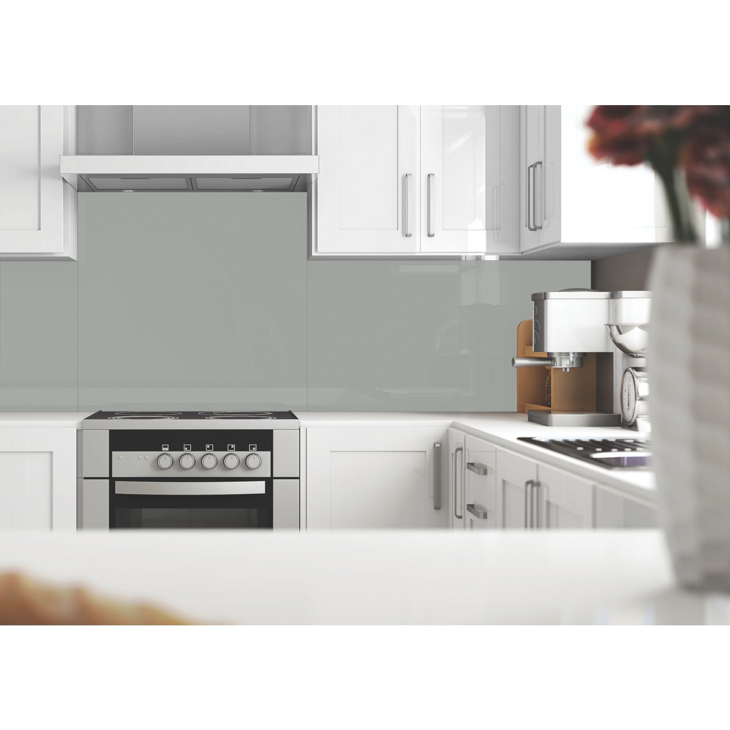 Splashwall Light Grey Acrylic Matt Splashback 2440mm x 600mm x 4mm (482RJ)