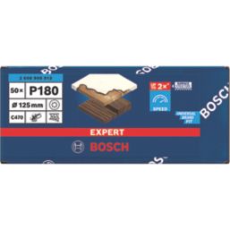Bosch Expert C470 180 Grit 8-Hole Punched Wood Sanding Discs 125mm 50 Pack