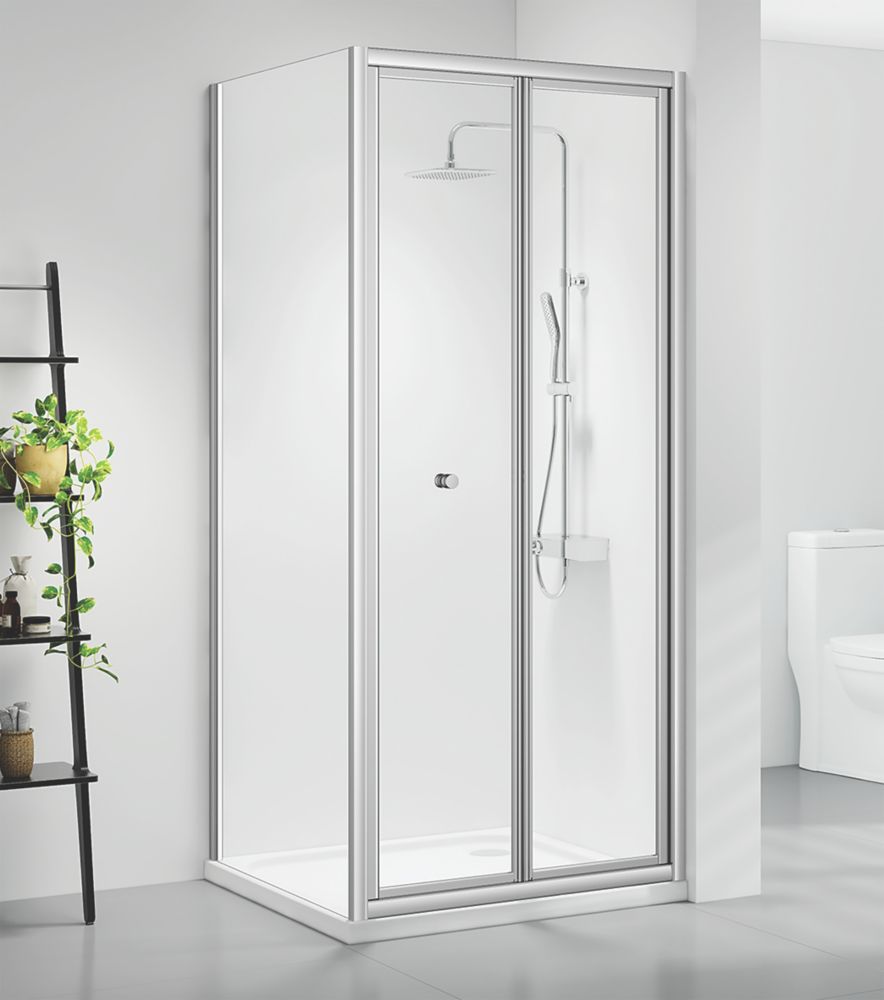Triton Neo Six  Framed Square Bi-Fold Door Shower Enclosure Reversible Chrome  760mm x 760mm x 1850mm