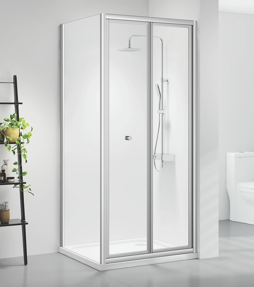 Triton Neo Six Framed Square Bi Fold Door Shower Enclosure Chrome 760mm