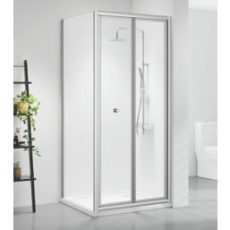 Triton Neo Six  Framed Square Bi-Fold Door Shower Enclosure  Chrome  760mm x 760mm x 1850mm