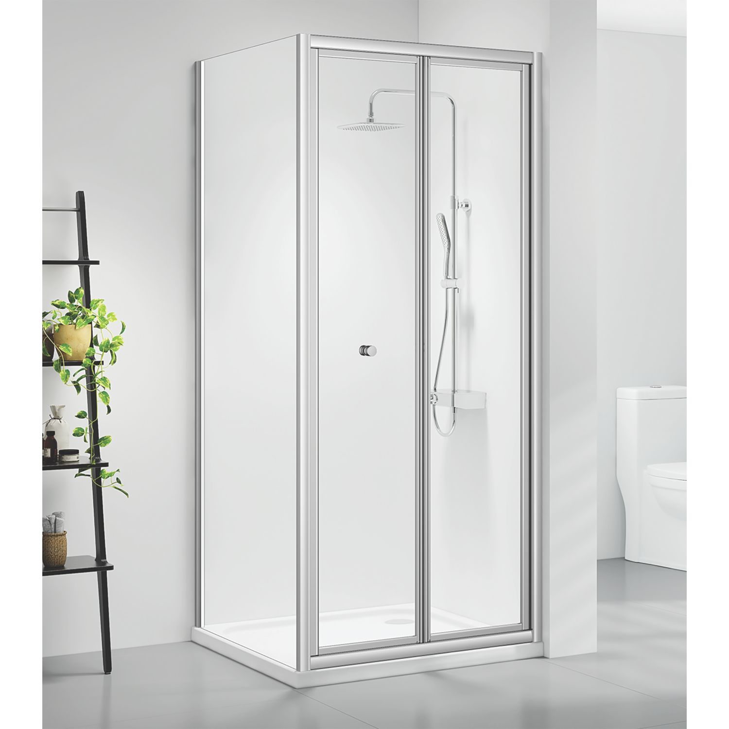 Triton Neo Six Framed Square Bi-Fold Door Shower Enclosure Chrome 760mm x 760mm x 1850mm (482TK)