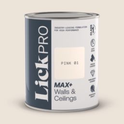 LickPro Max+ 1Ltr Pink 01 Matt Emulsion  Paint