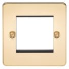 Knightsbridge Flat Plate 2-Module Modular Faceplate Polished Brass