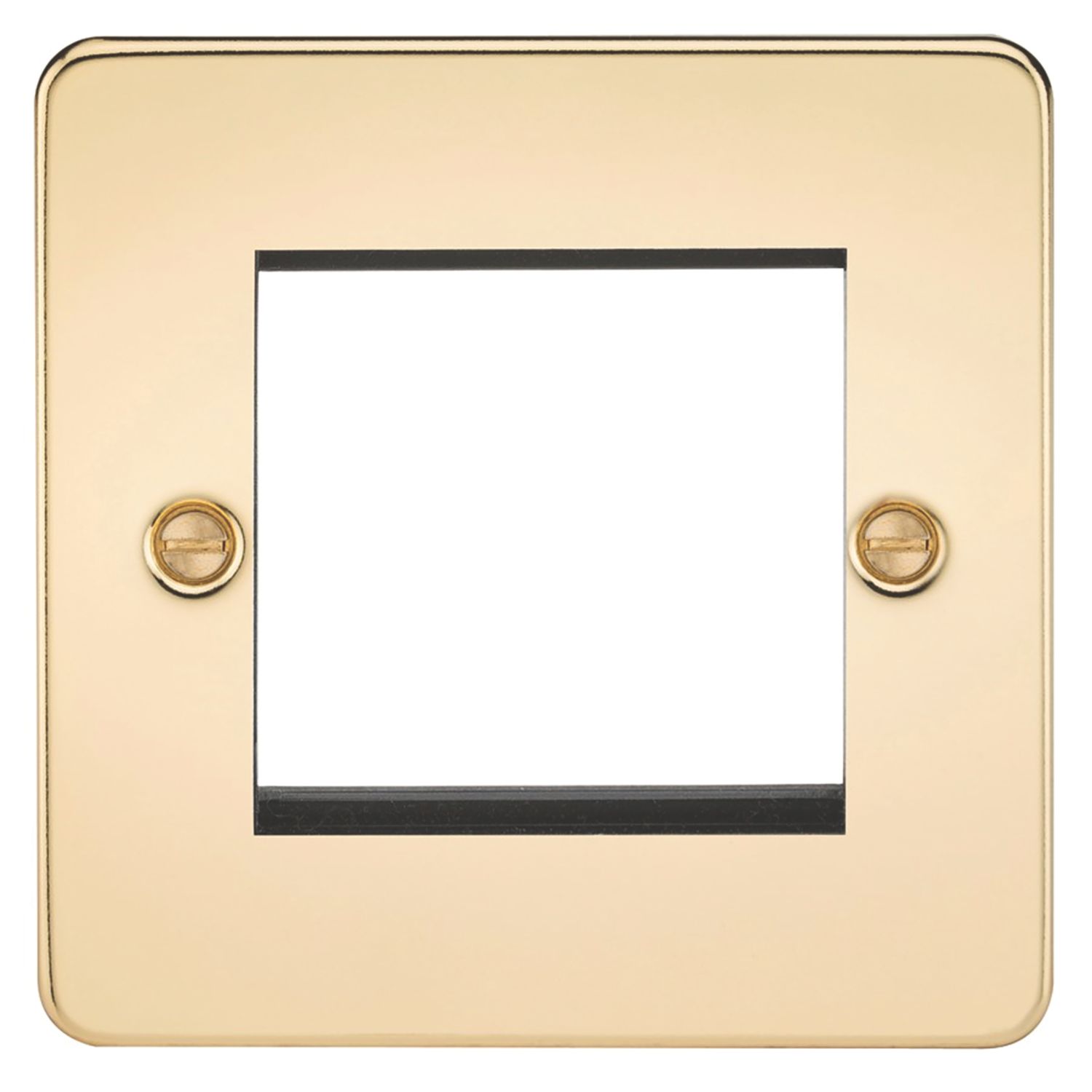 Knightsbridge Flat Plate 2-Module Modular Faceplate Polished Brass (482YA)