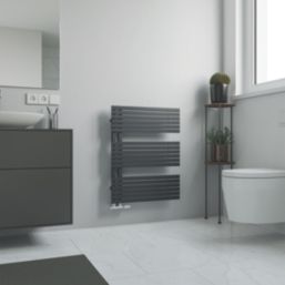 Ximax Watson Open 765mm x 600mm 1382BTU Anthracite Vertical Towel Radiator