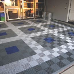 Swisstrax Ribtrax Pro Interlocking Floor Tiles Pearl Silver 19mm 25 Pack