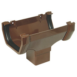 FloPlast  uPVC Square Running Outlet Brown 114mm x 65mm