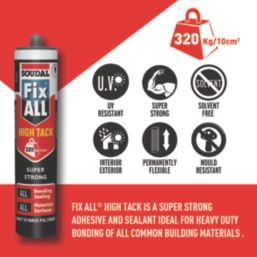 Soudal Fix All High Tack Sealant & Adhesive Black 290ml