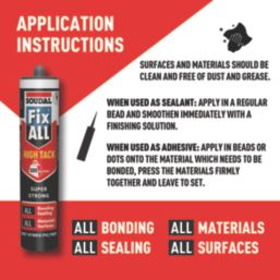 Soudal Fix All High Tack Sealant & Adhesive Black 290ml