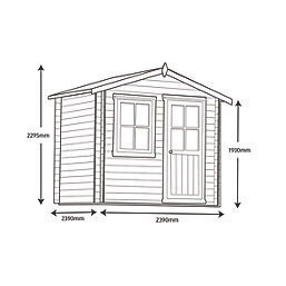 Shire Avesbury 8' x 8' (Nominal) Apex Timber Log Cabin