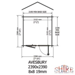 Shire Avesbury 8' x 8' (Nominal) Apex Timber Log Cabin