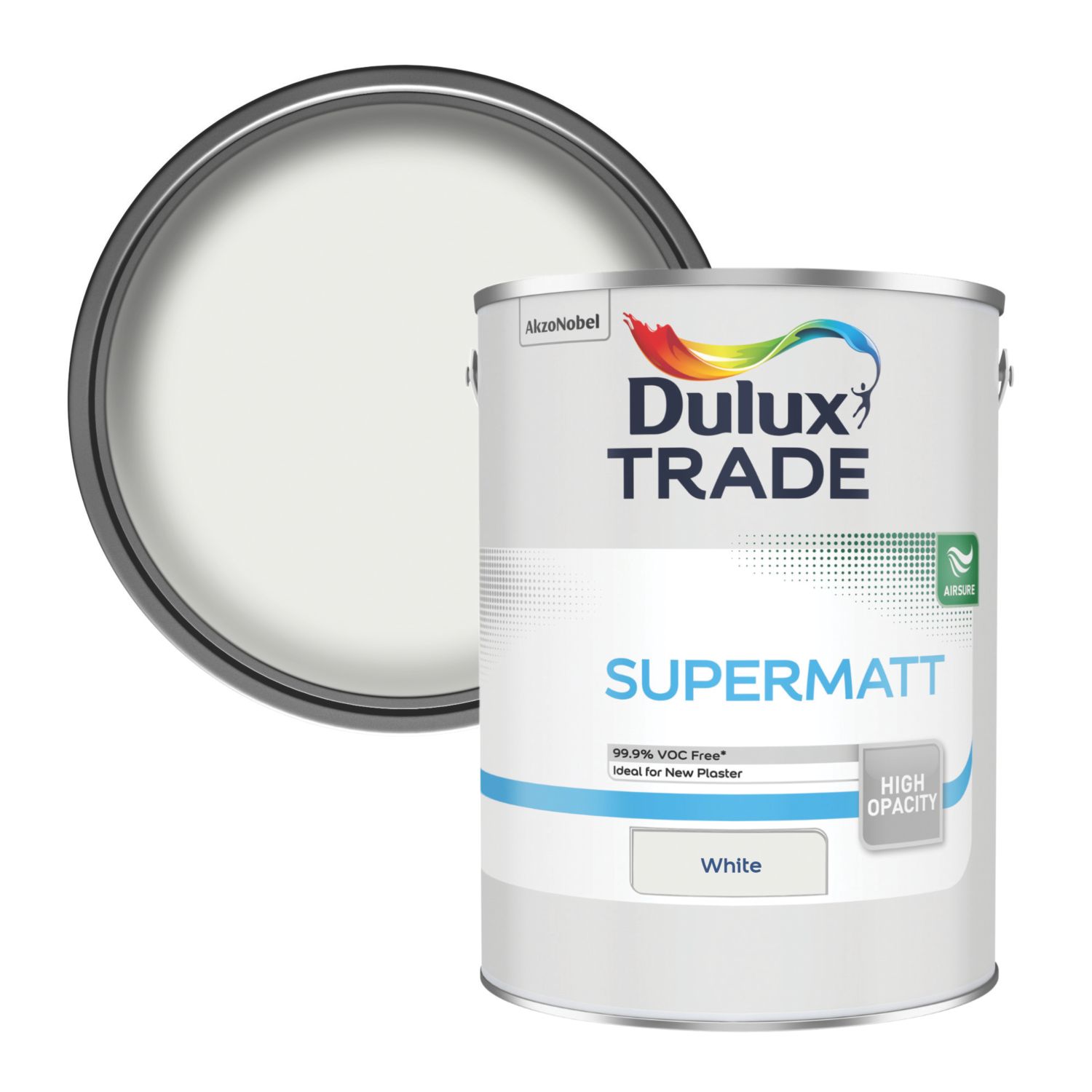 Dulux Trade Supermatt 5Ltr White Matt Emulsion Paint (48384)