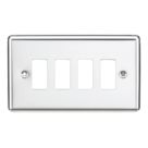 Knightsbridge  4-Module Grid Faceplate Polished Chrome
