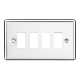 Knightsbridge  4-Module Grid Faceplate Polished Chrome