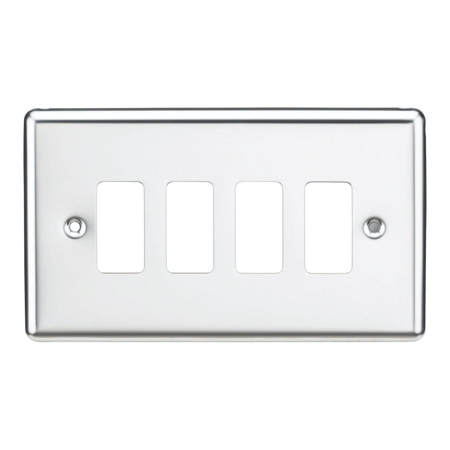 Knightsbridge 4-Module Grid Faceplate Polished Chrome (483CR)